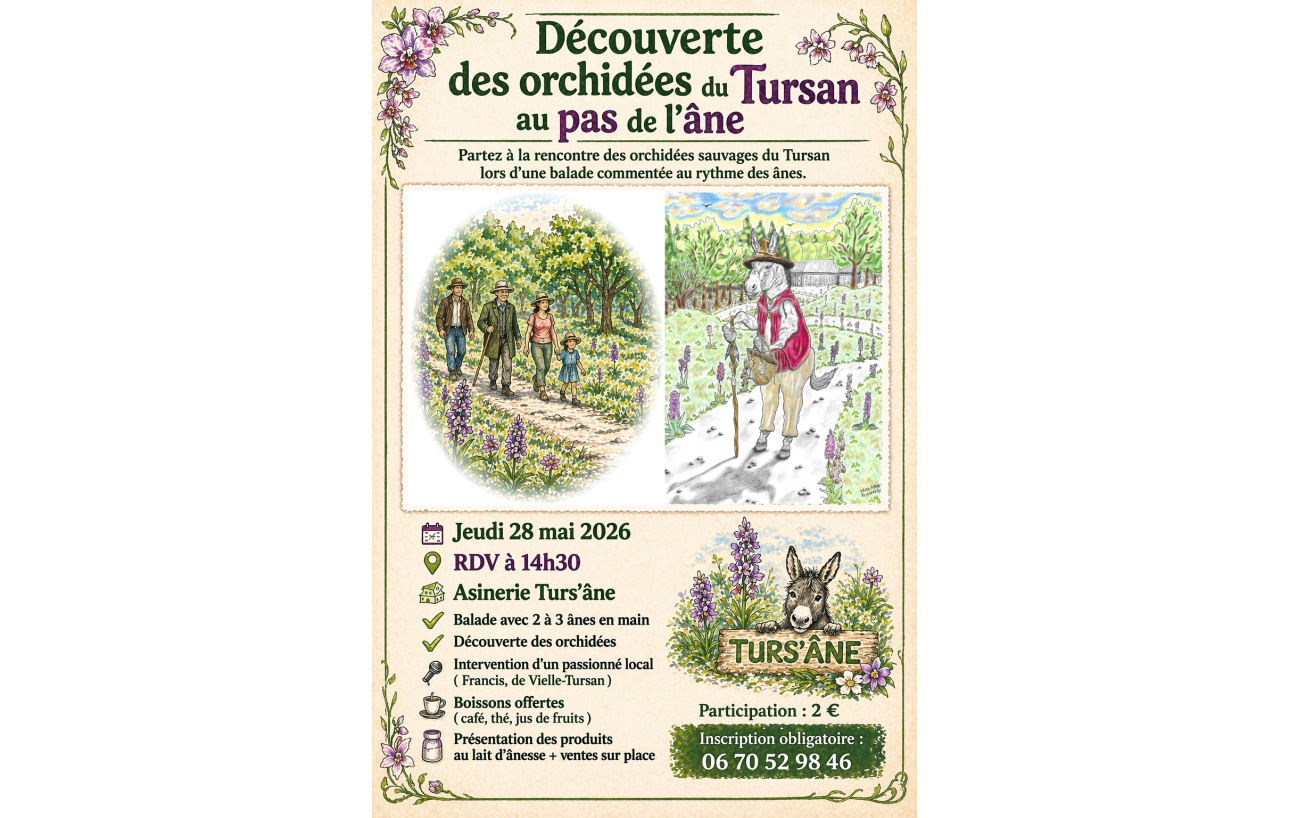 Découverte des Orchidées du Tursan au pas de l'âne